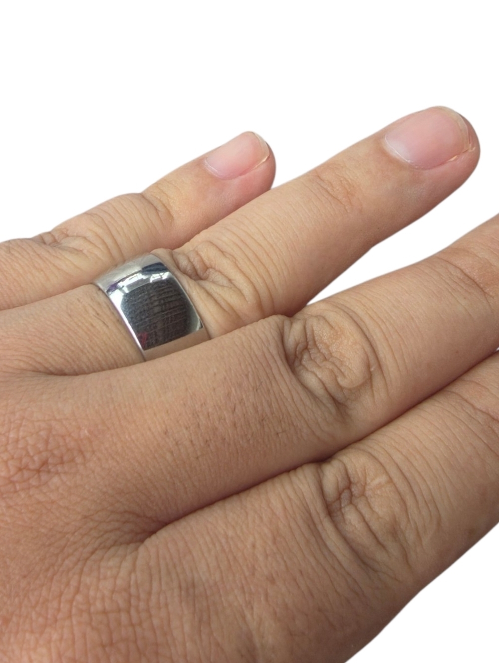 Simple Stainless Steel Wide Men's Ring Size 12 - Picture 2 of 4